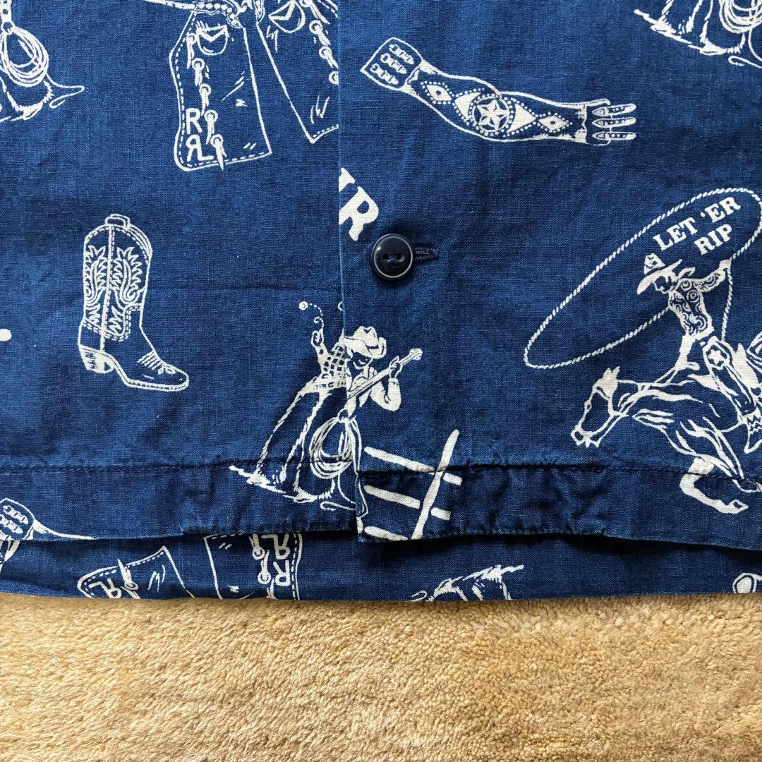 美品】 RRL アロハシャツ 半袖シャツ ネイビー XS カウボーイ - メルカリ