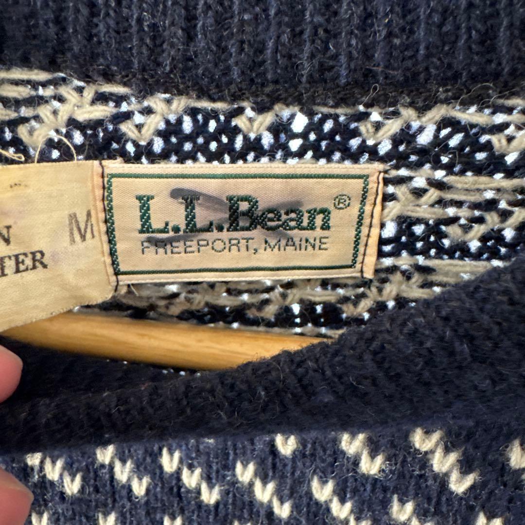 【山田】80s L.L.Bean バーズアイ　ニット　ノルウェー製