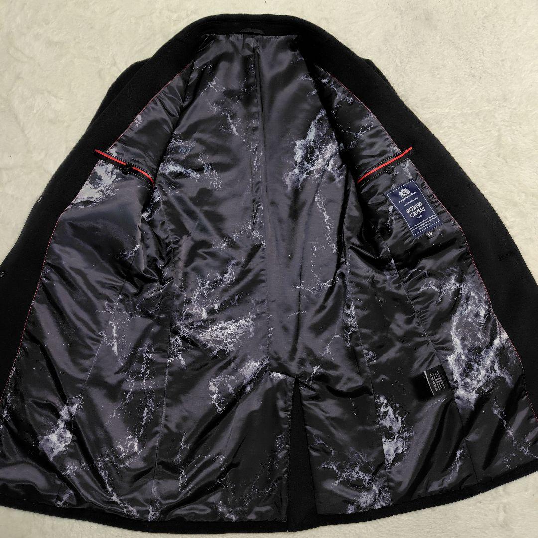 Blanc様専用】ロベルトカバーニ チェスターコート 黒 50 カシミヤ100