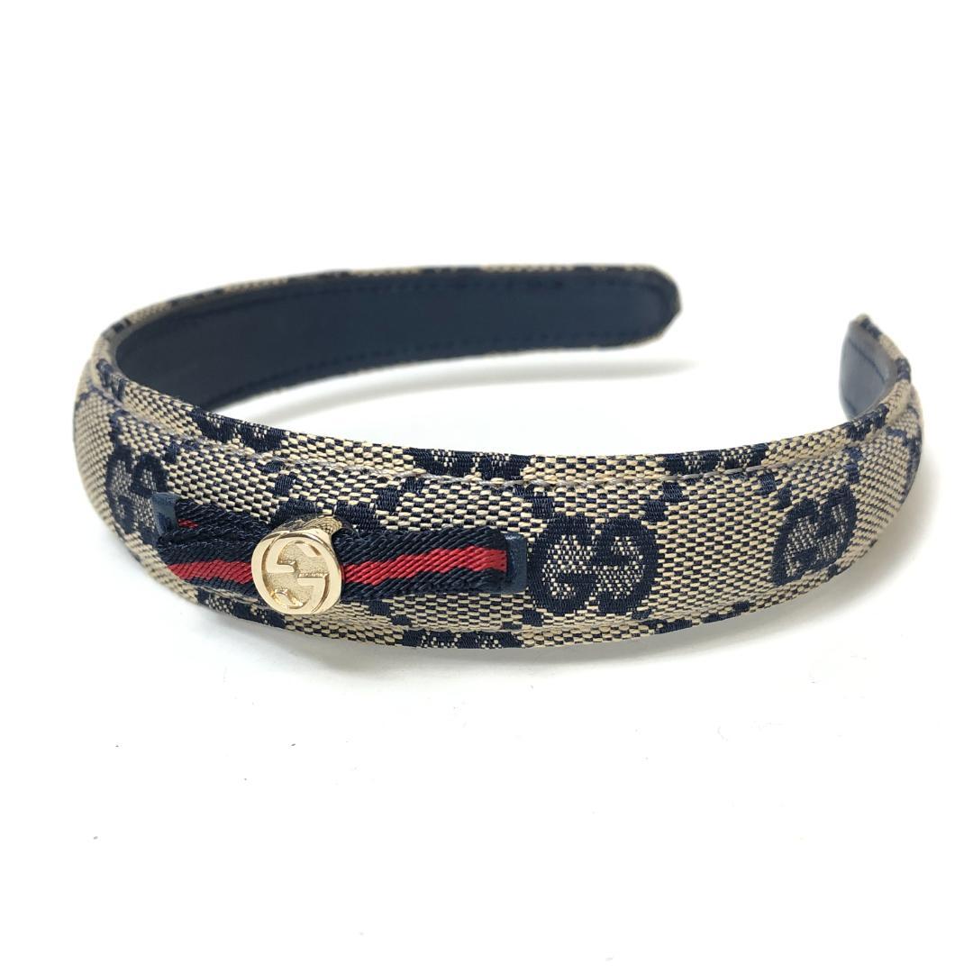 【美品】9F168/グッチ/カチューシャ/インターロッキング/GG/総柄/グレー GUCCI（グッチ） カチューシャ ヘアバンド レディース 新品 GG柄