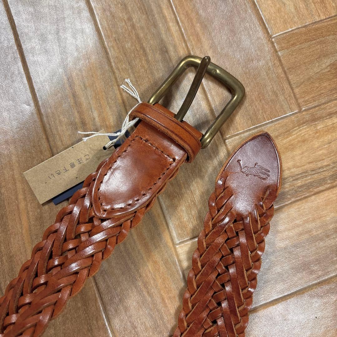 イングランド製 ポロラルフローレン メッシュベルト ブラウン 26/80 未