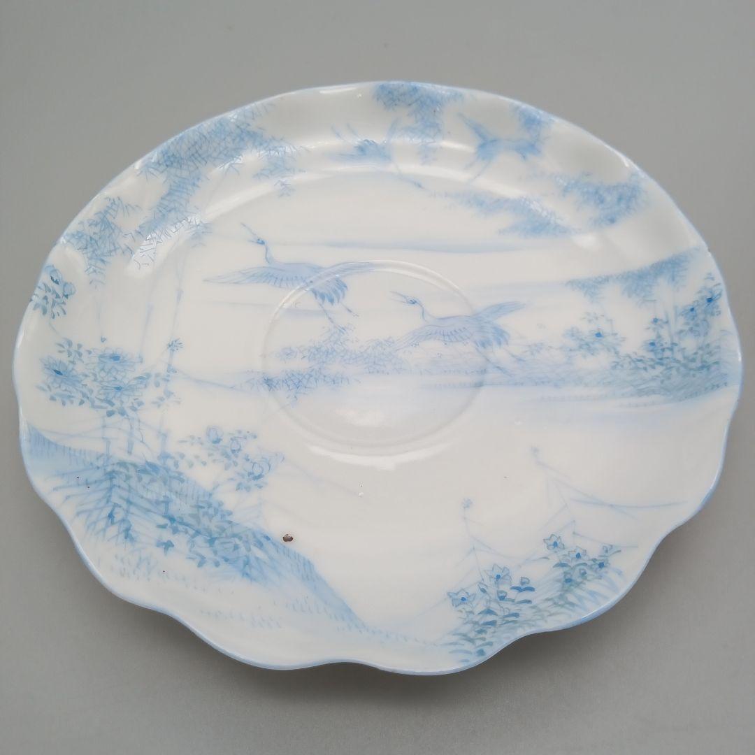 明治期 横浜焼 井村彦次郎 波型 カップ＆ソーサー エッグシェル 里帰り