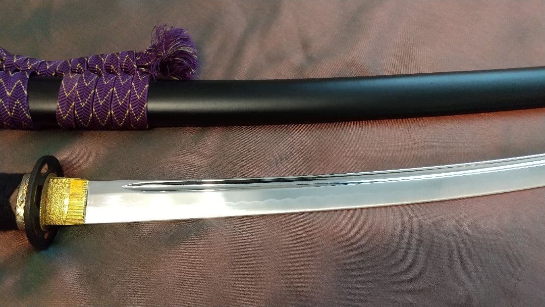 二尺四寸二分】 居合刀 樋入り 長刀 透かし鍔 模造刀 武具 拵え