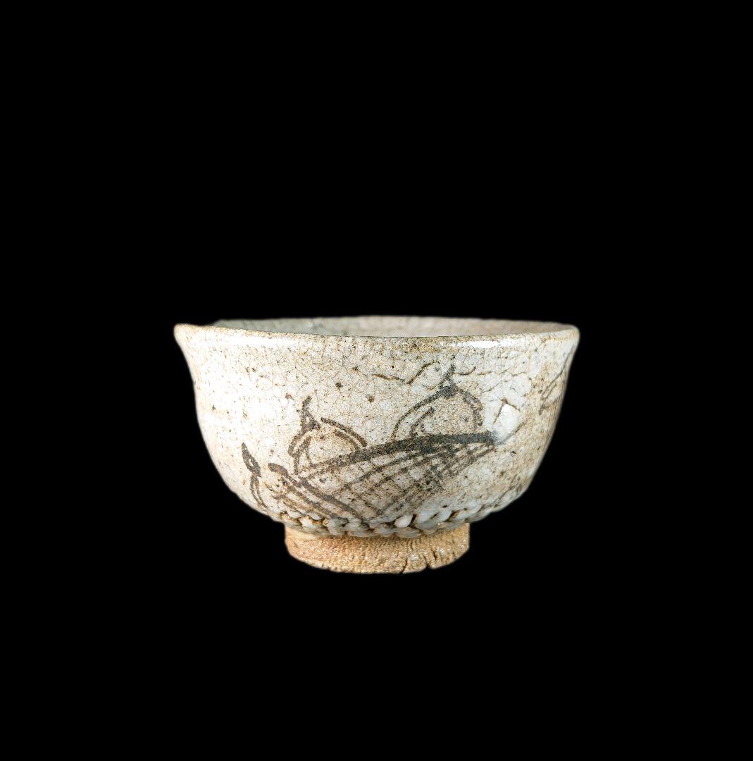 □唐津焼 丸田宗彦 絵唐津ぐい呑 共箱、共布、栞全揃い #ぐい呑み #丸田