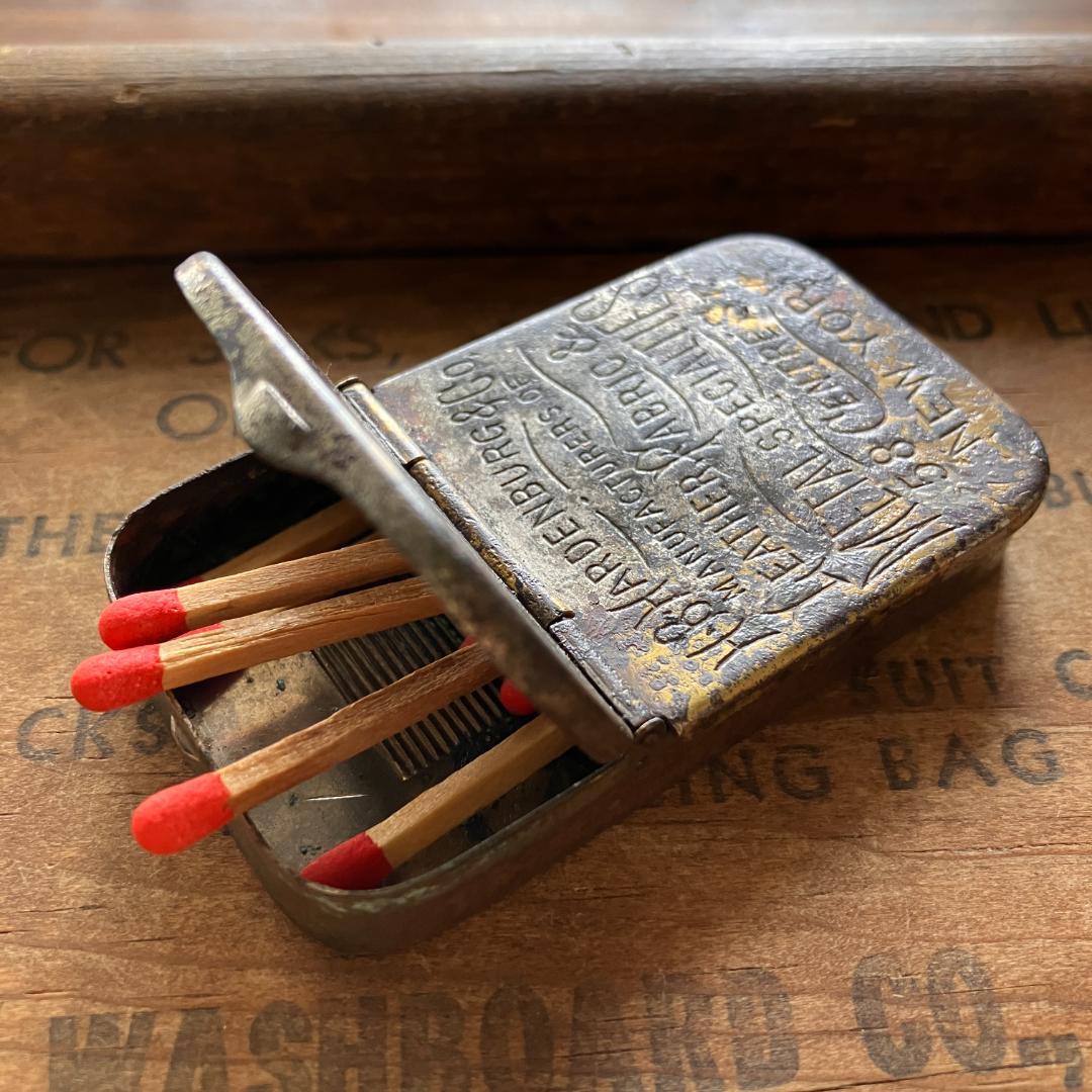 US広告入マッチケース／1800年代／真鍮製／ノベルティ／Match Safe US広告入マッチケース／1800年代／真鍮製／ノベルティ／Match Safe US