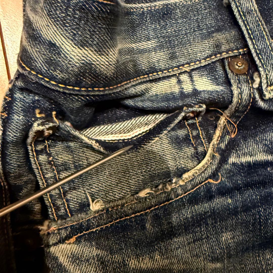 雰囲気最高！LEVI'S 501XX 1955 W34【鬼ヒゲ！ハチノス】 - メルカリ