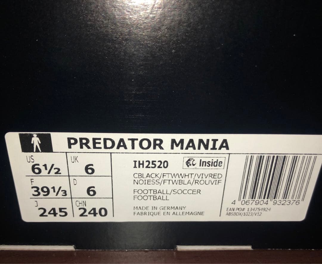 交渉OK 新品 PREDATOR MANIA FG 24.5cm GERMANY