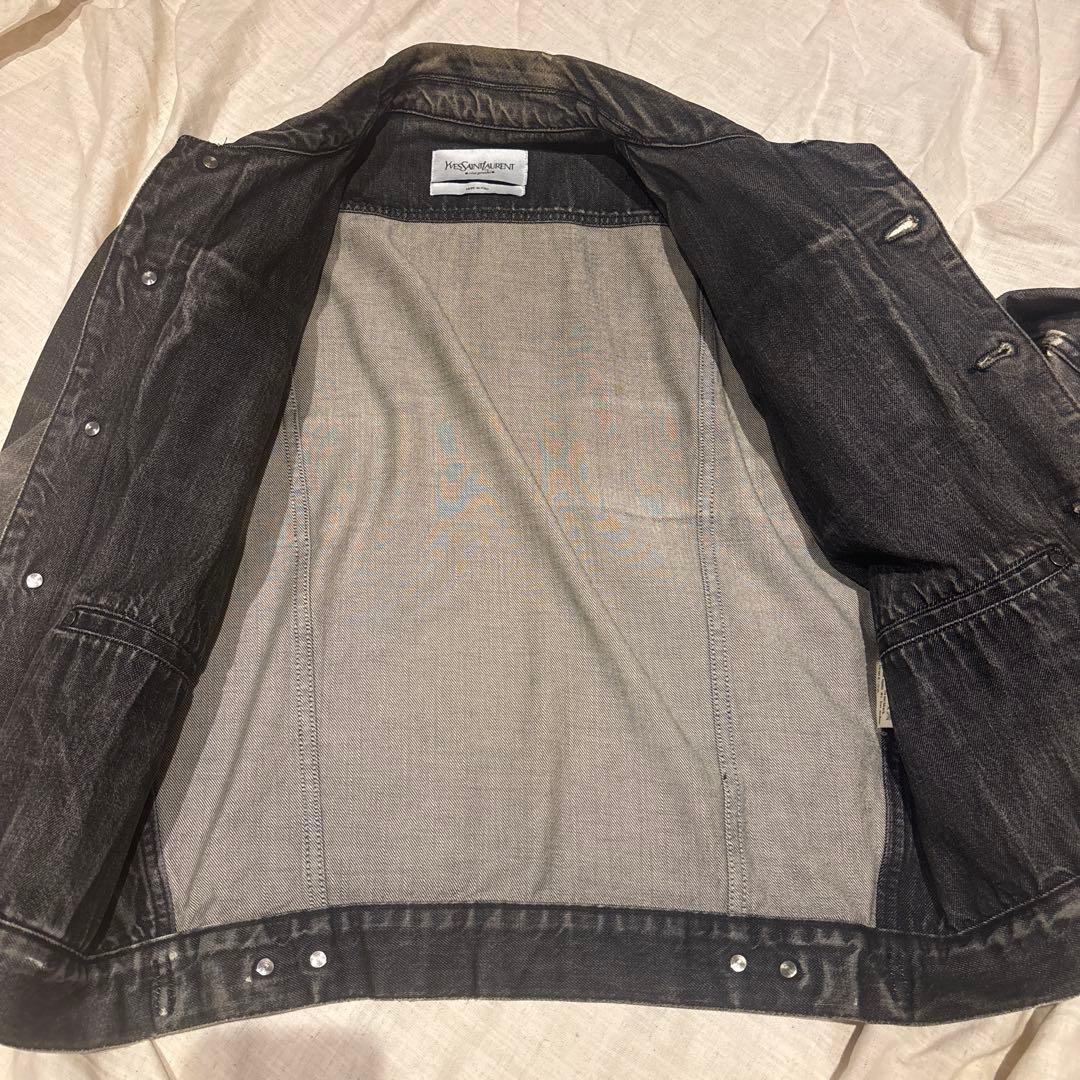 イヴサンローラン リヴゴーシュ ダメージ加工デニムジャケット