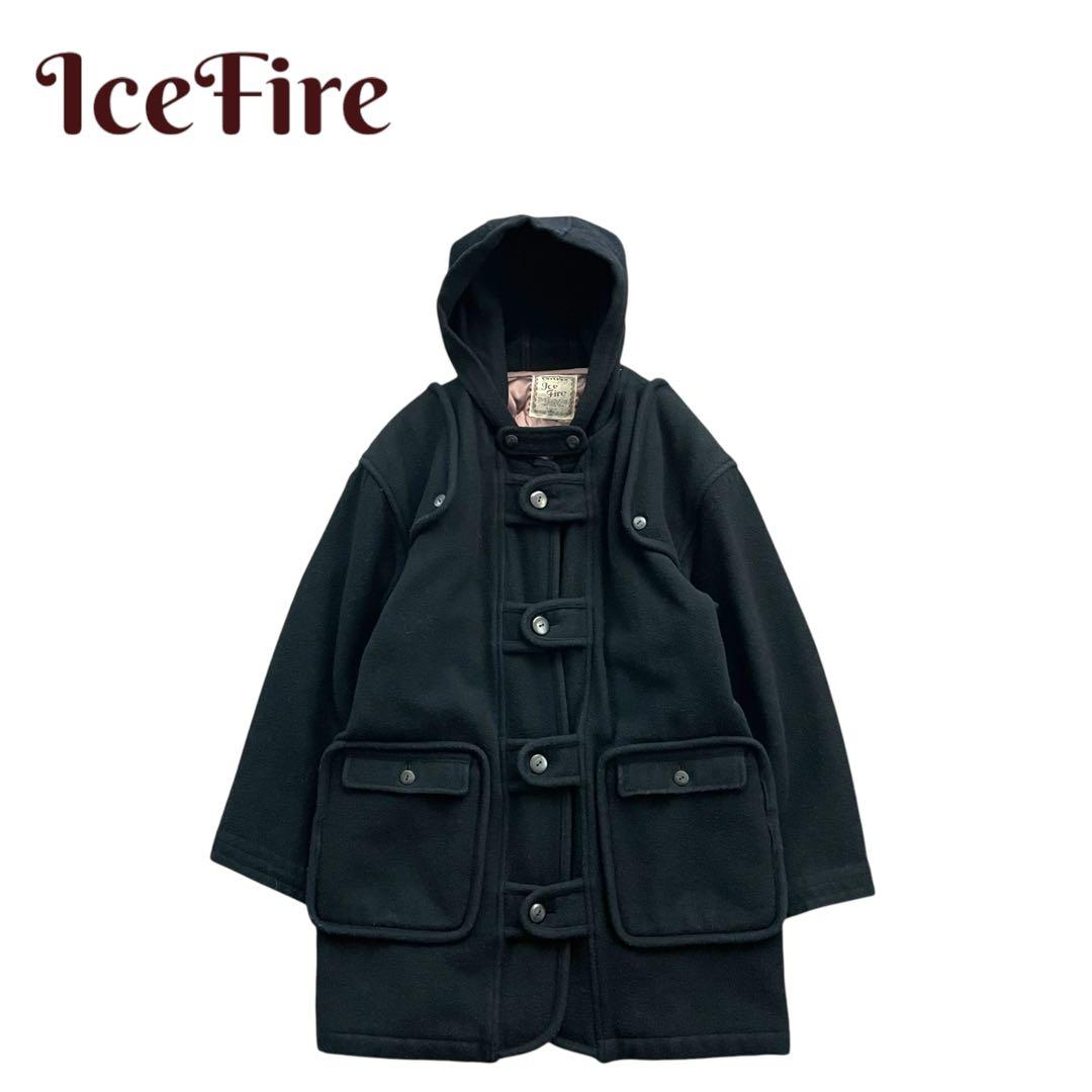 IceFire 90s ダッフルコート 中綿 フードJKT GOODデザイン‼︎ ダッフルコート コート a.p.o.v. 起毛ファータッチ肉厚チェック