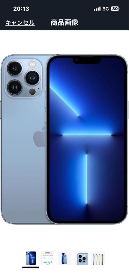 新品iPhone 13 Promax シエラブルー本体とヘビ皮幸運ケース付き iPhone13Pro/13ProMaxのシエラブルーに合うスマホケースおすすめ！