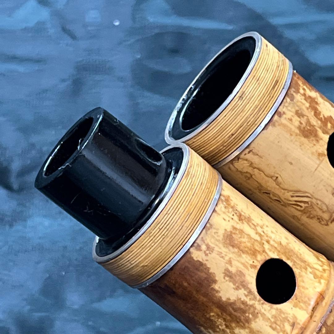 尺八 琴古流 在銘 中継ぎ緩み無し 2尺管 中継ぎ籐巻き銀