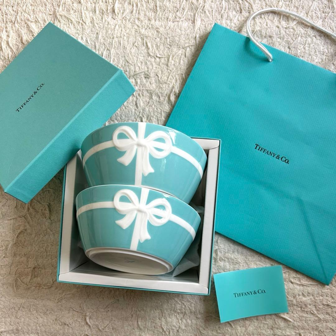 箱・紙袋・リボン付き|ブルーボックス　ボウル 2個セット　tiffany 未使用】箱・リボン付き|ブルーボックス ボウル 2個セット tiffany