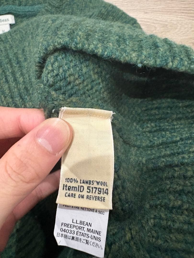 L.L.BEAN WOOLニット センターロゴ