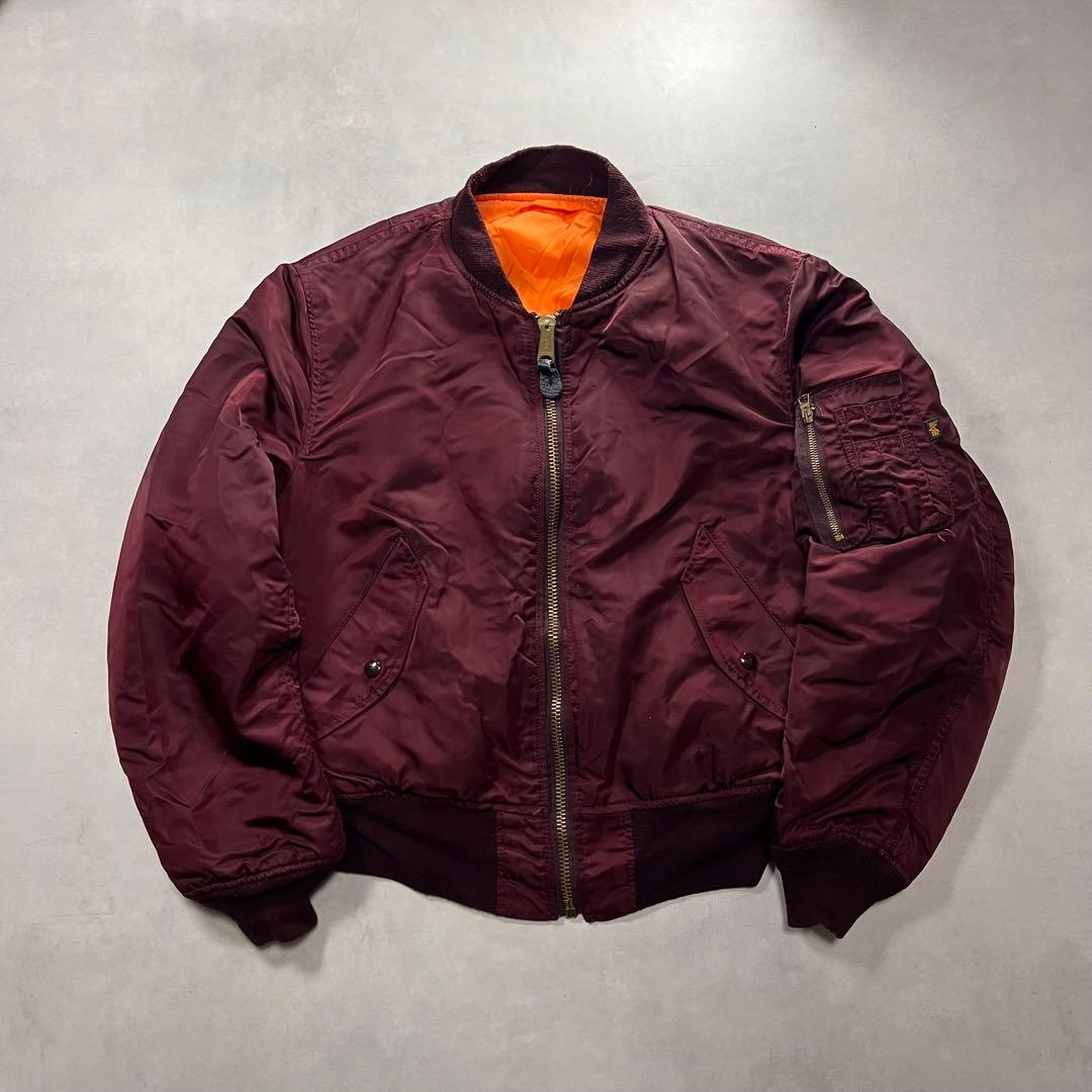 80s アルファインダストリーズ MA-1 usa 黒タグ ワインレッド 90s