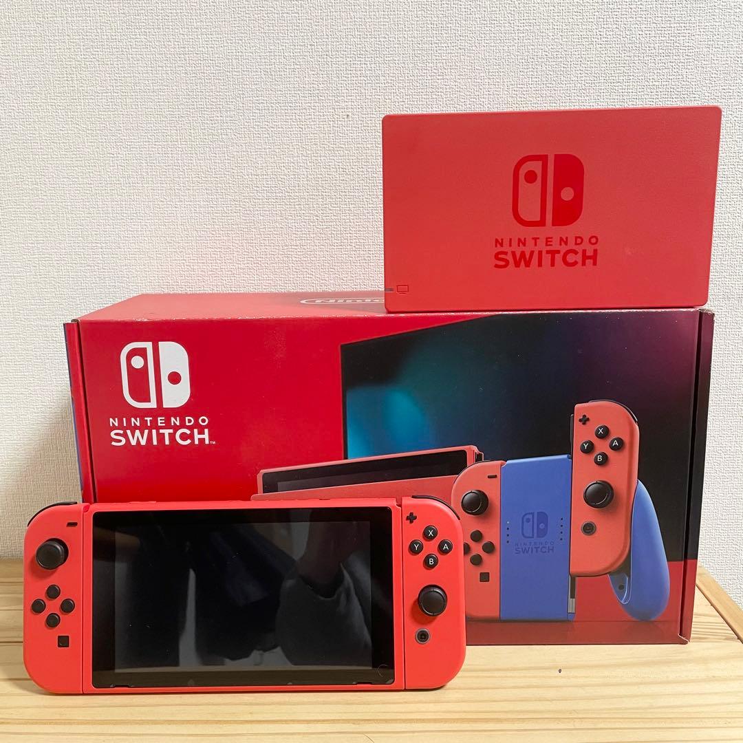 【極美品】Nintendo Switch マリオレッド×ブルー 保護フィルム付き Nintendo Switch 『新品外箱傷みあり』Nintendo マリオレッド×ブルー