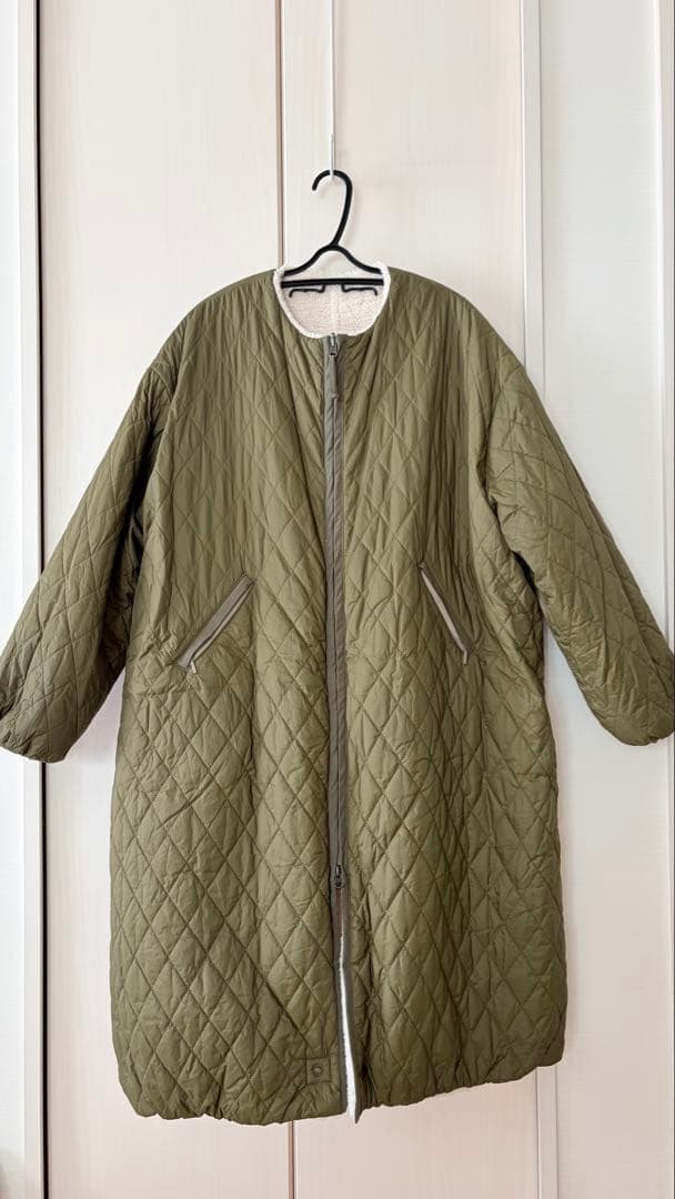 年末年始セール】solamonat poche リバーシブルボアコート カーキ