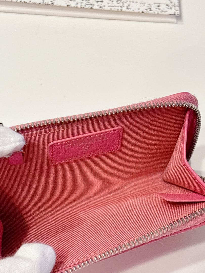 CHANEL キーケース シャネル コインパース 鍵入れ ピンク ラムスキン
