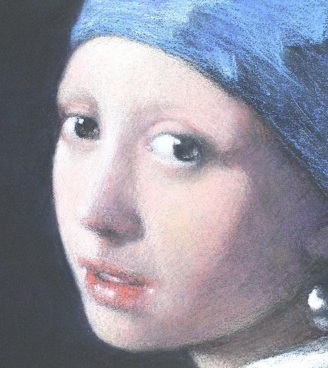 井上 司 フェルメール「青いターバンの少女」模写 パステル画 F8