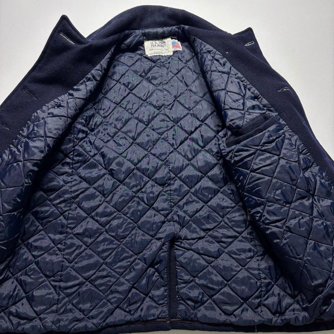 希少カラー✨ SCHOTT Pコート 40サイズ キルティング グレー ネイビー
