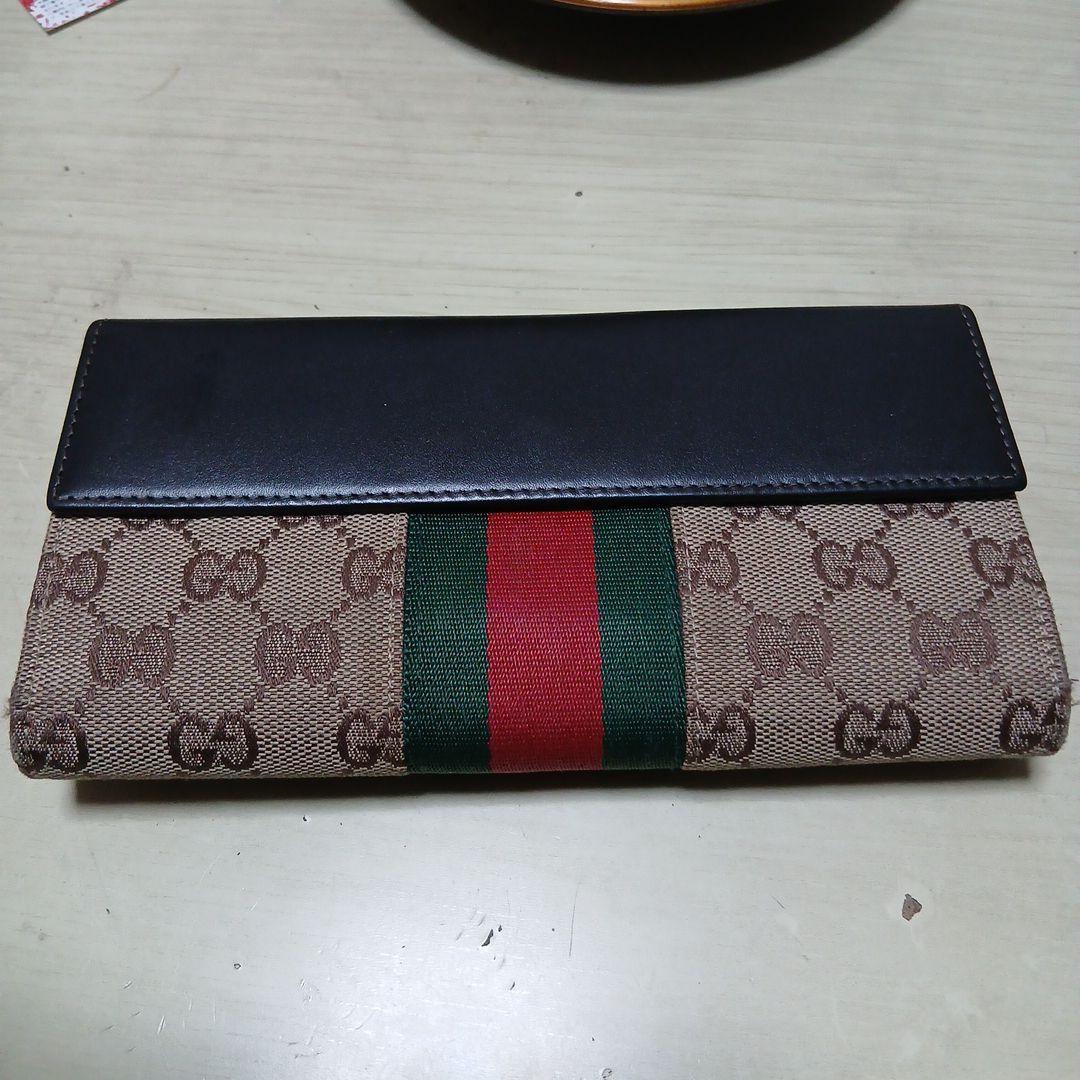 GUCCI GGロゴ ストライプ 長財布