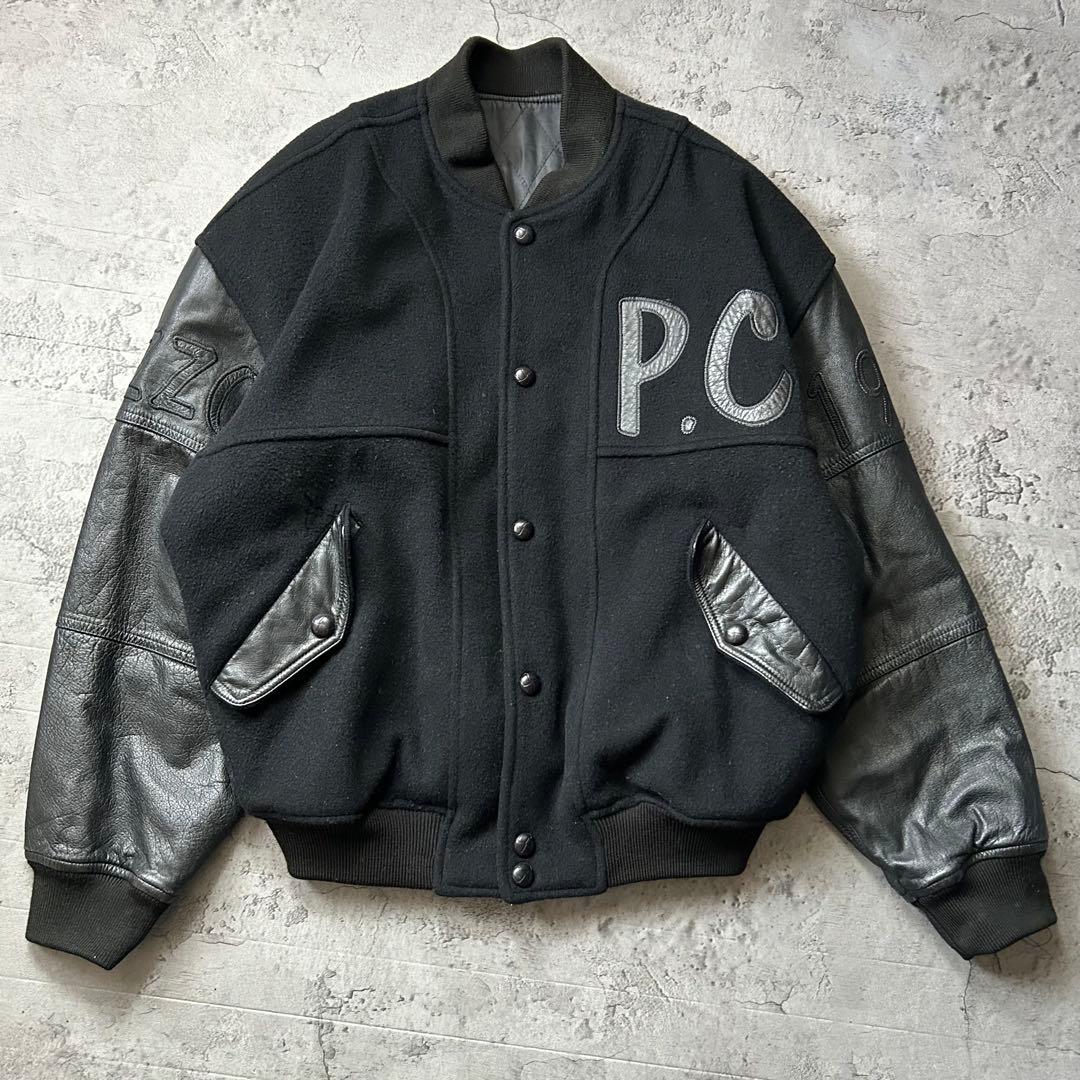 美品 希少vintage PAZZO CLUB スタジャン 牛革 切替 ウール