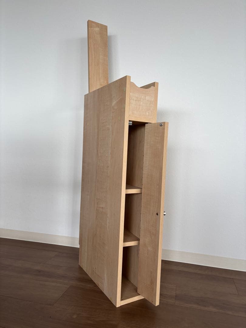 美品！木製Wi-Fi ルーターボックス　縦型収納ラック 14.5X40XH85㎝