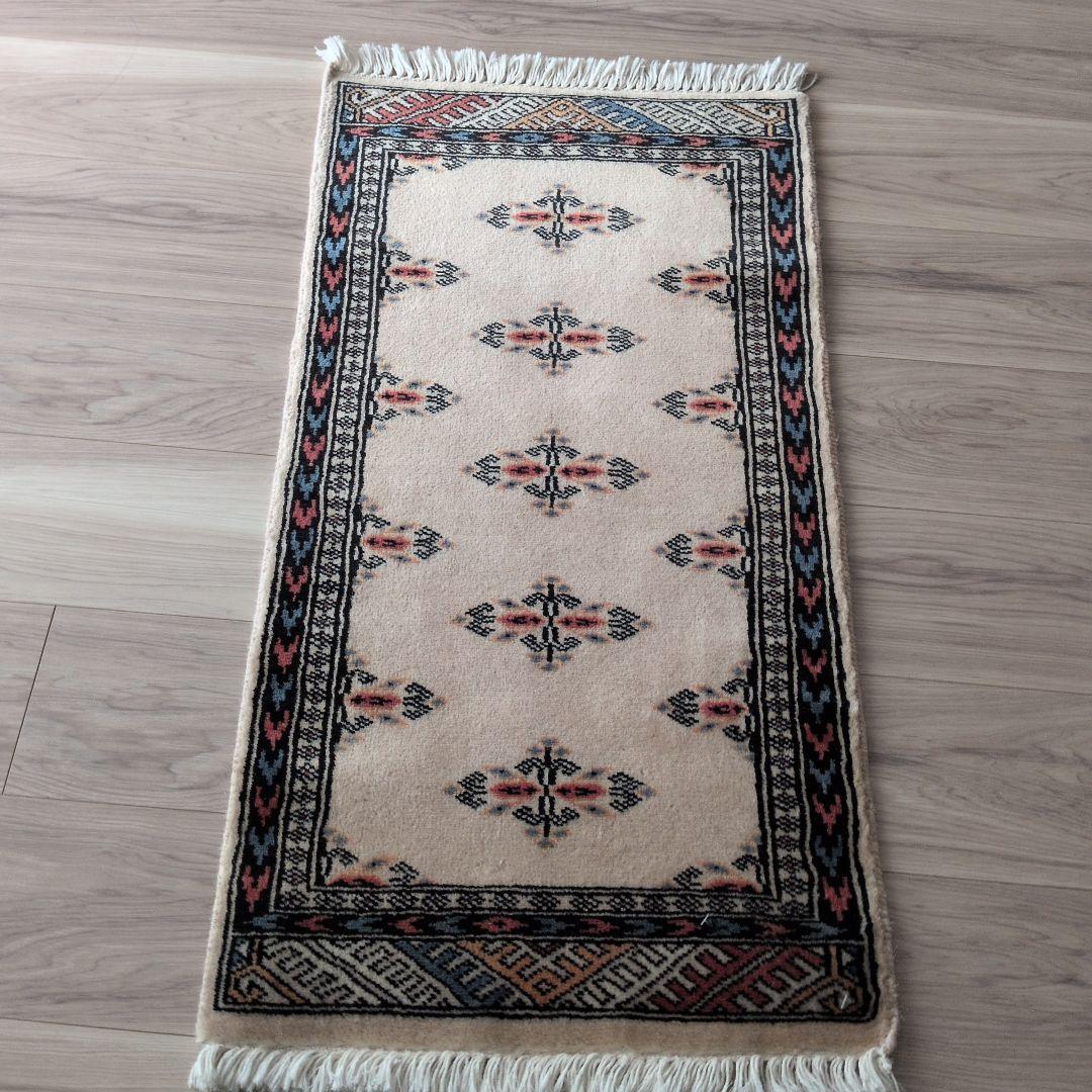 46x86cmパキスタン手織りマット(834)ギャッベ・ペルシャ・毛