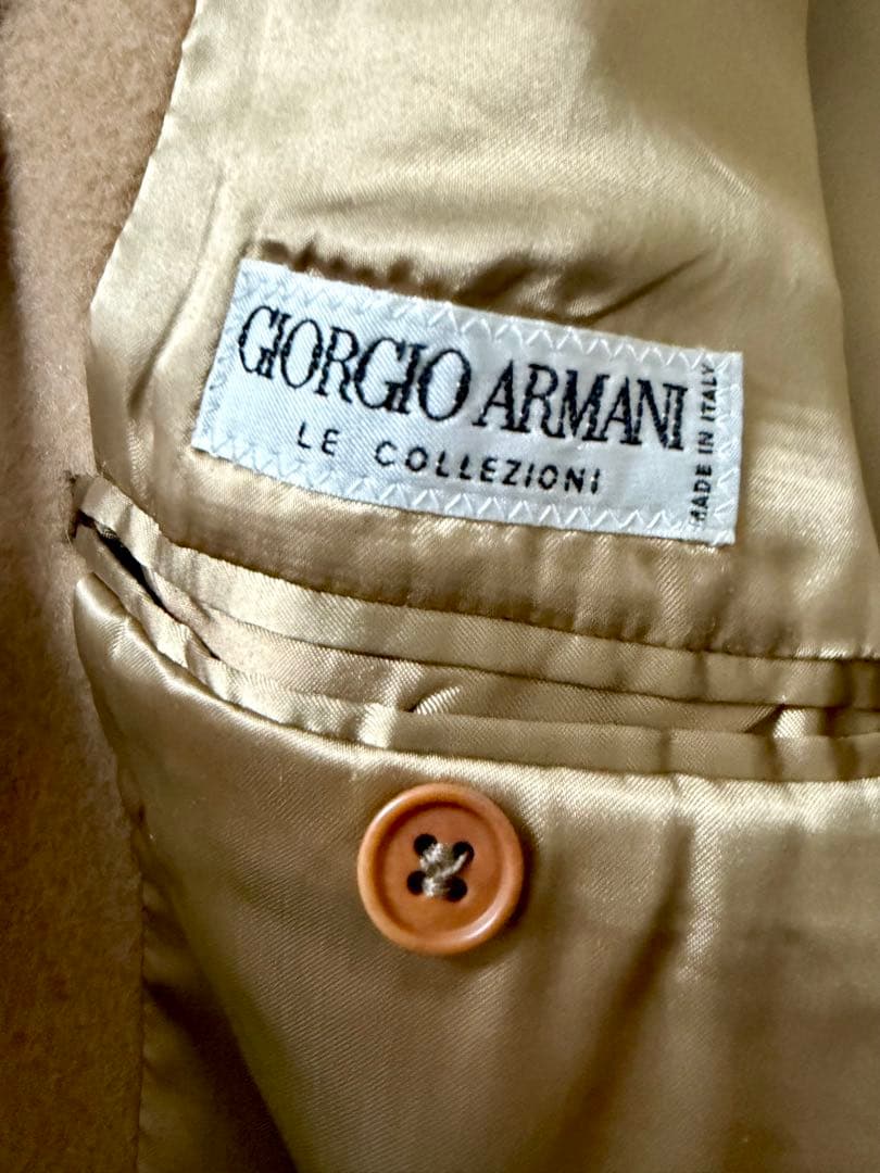 希少&新品同様ジョルジオ アルマーニ 人気!! キャメル100%チェスター