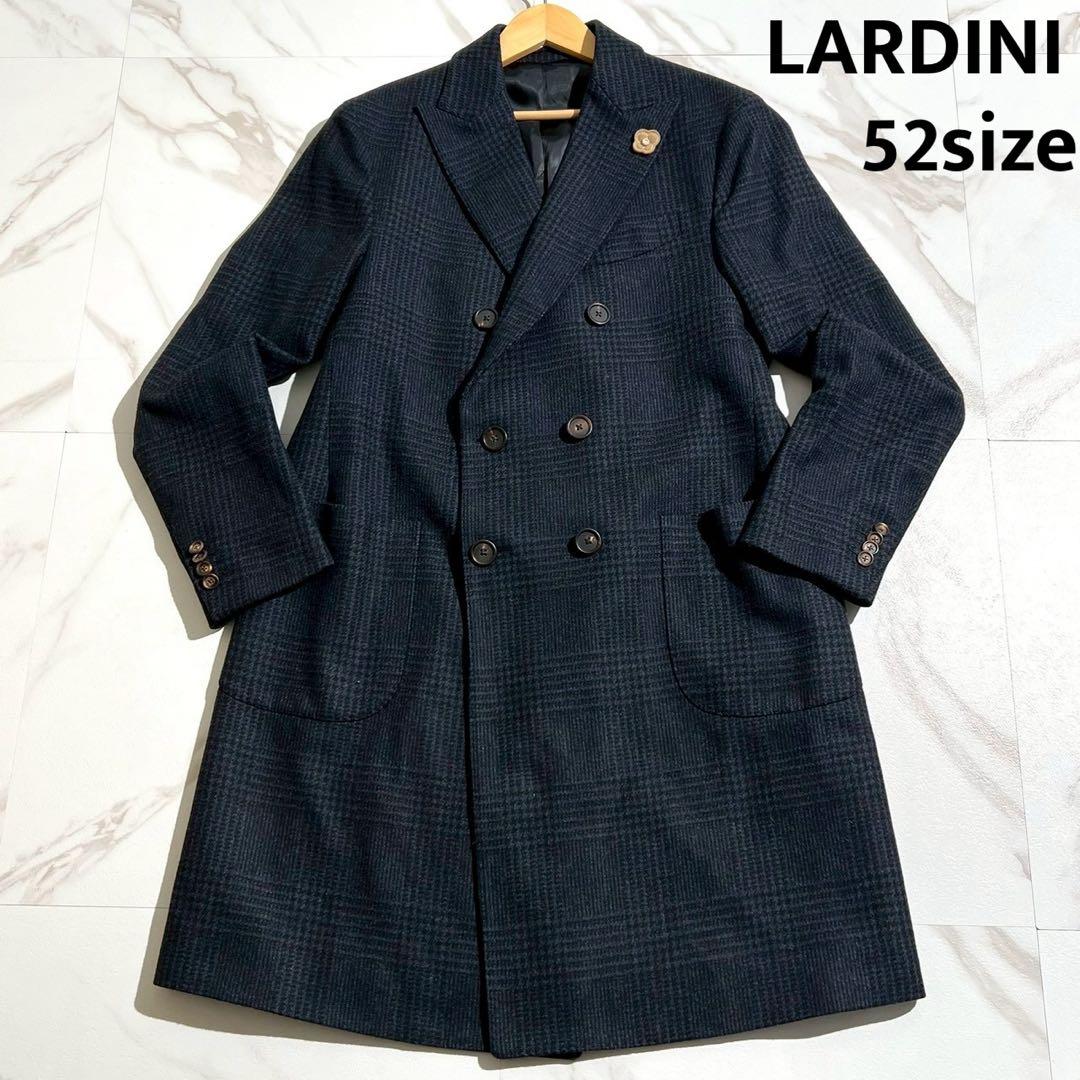 極美品 ラルディーニ ブートニエール ダブルチェスターコート 2XL 【139】 LARDINI（ラルディーニ）SPECIALスペシャル ウールフランネルダブル