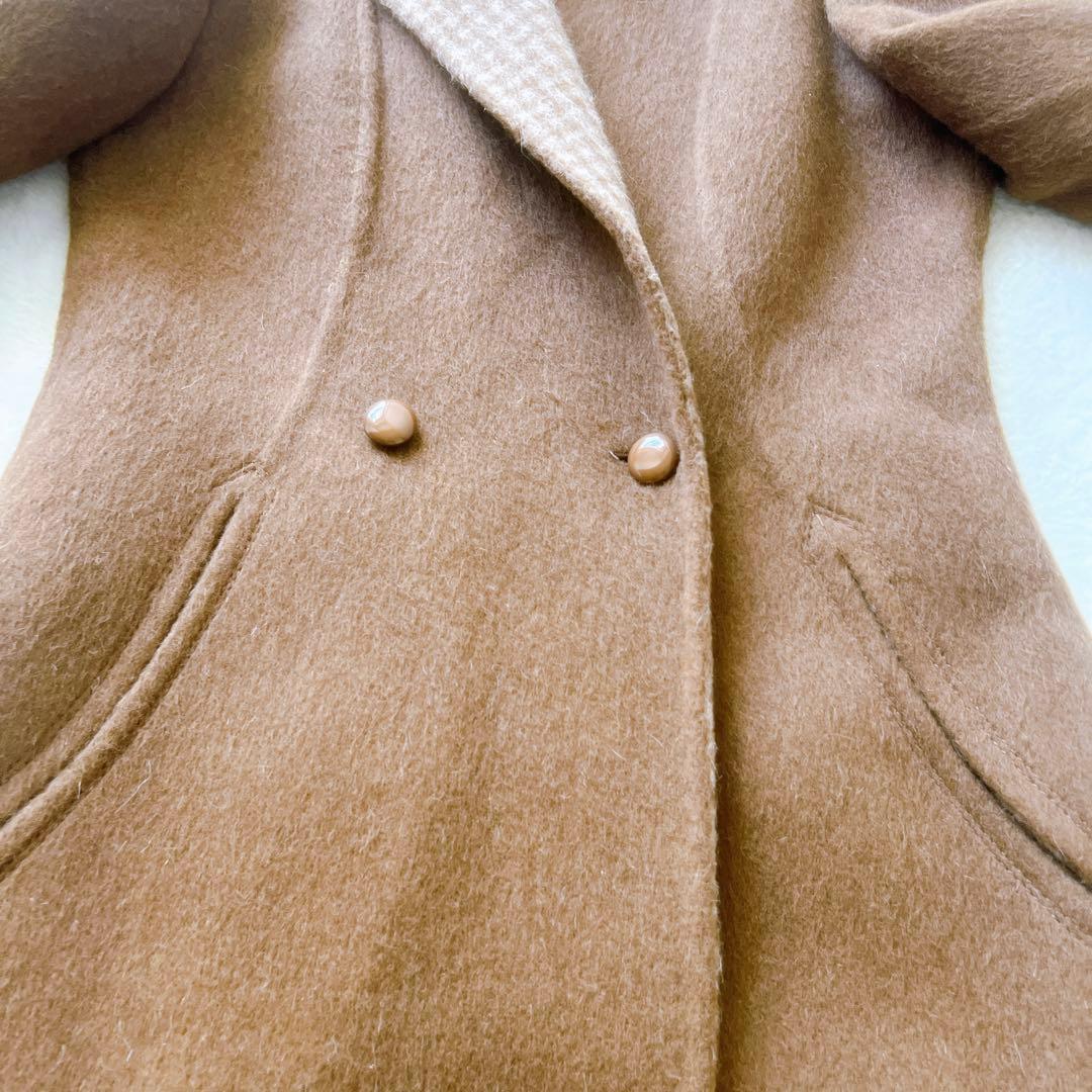 PIACENZA ピアチェンツァアルパカ Aライン ロングコート キャメル色