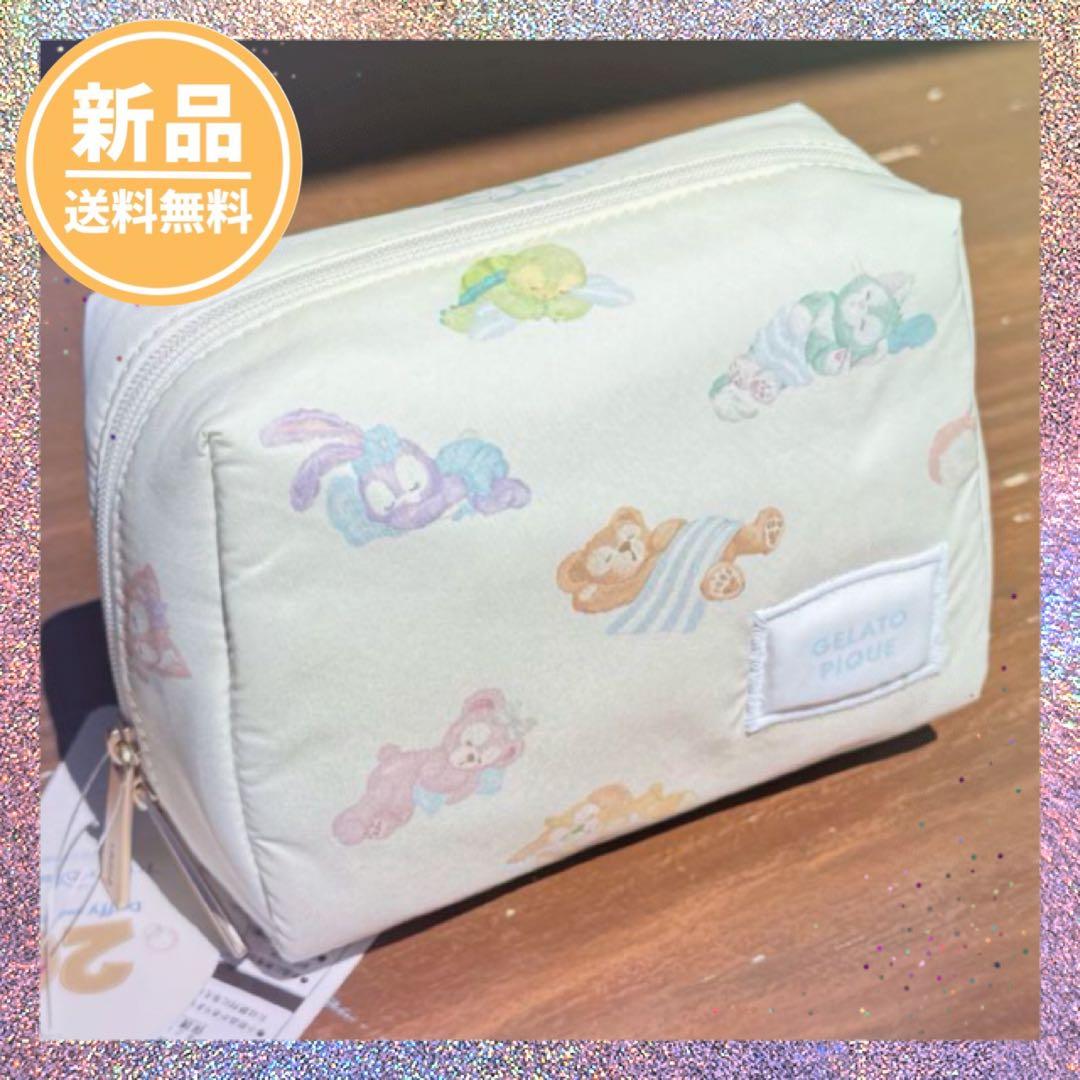 1-2日発送】ポーチ ダッフィー ジェラートピケ 総柄 新品タグ付き