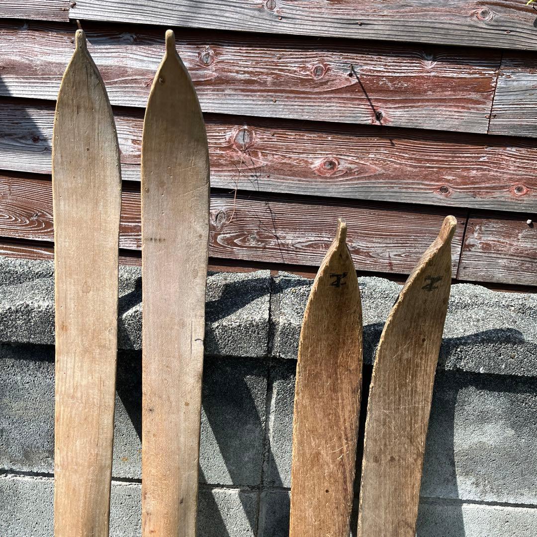 アンティーク木製スキー板セット - メルカリ