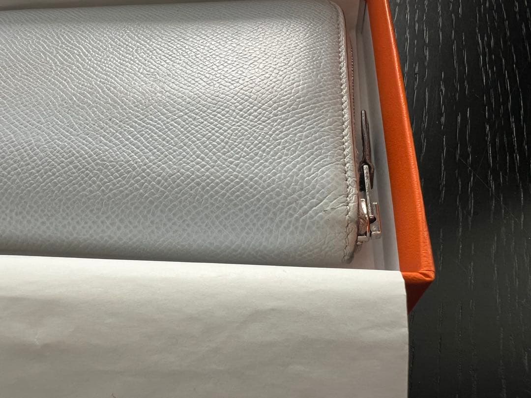 箱・袋あり】エルメス 長財布 アザップ シルクイン ライトブルー