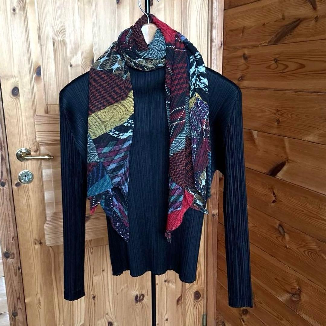 極美品 PLEATS PLEASE パッチワーク柄ストール - 小物クラシック