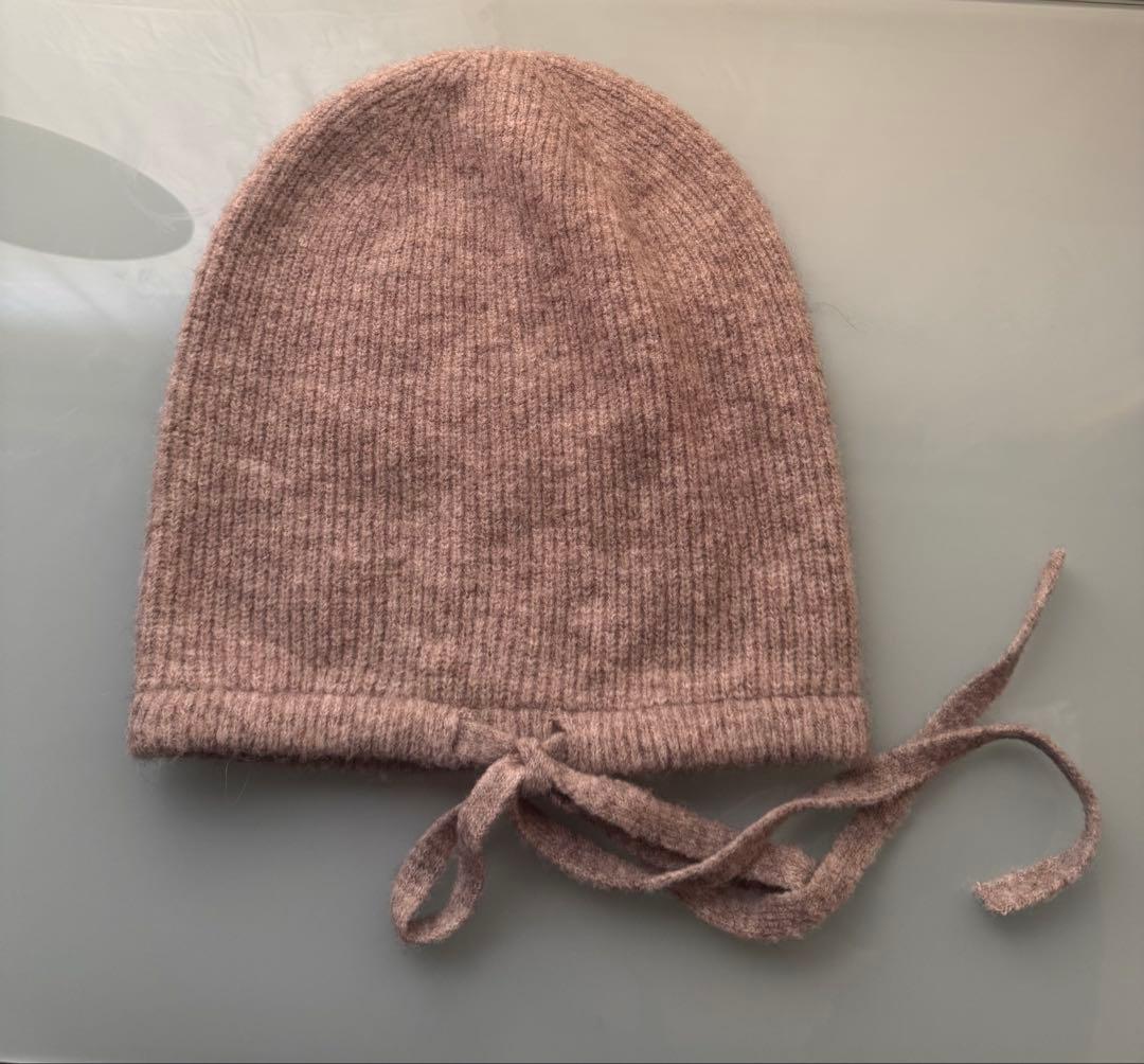 ROSARYMOON Bucktail Knit Beanie モカ - メルカリ