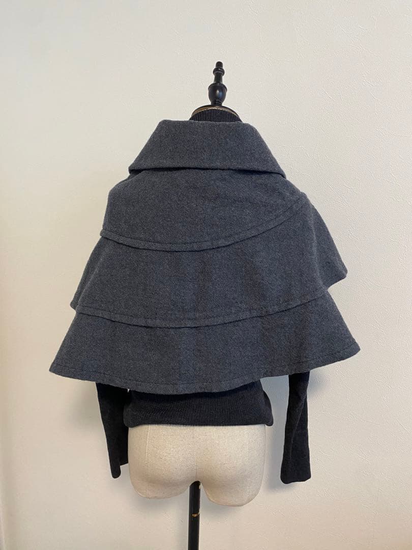 162フォックスウールフェルト圧縮ポンチョコートベルト毛皮ケープ