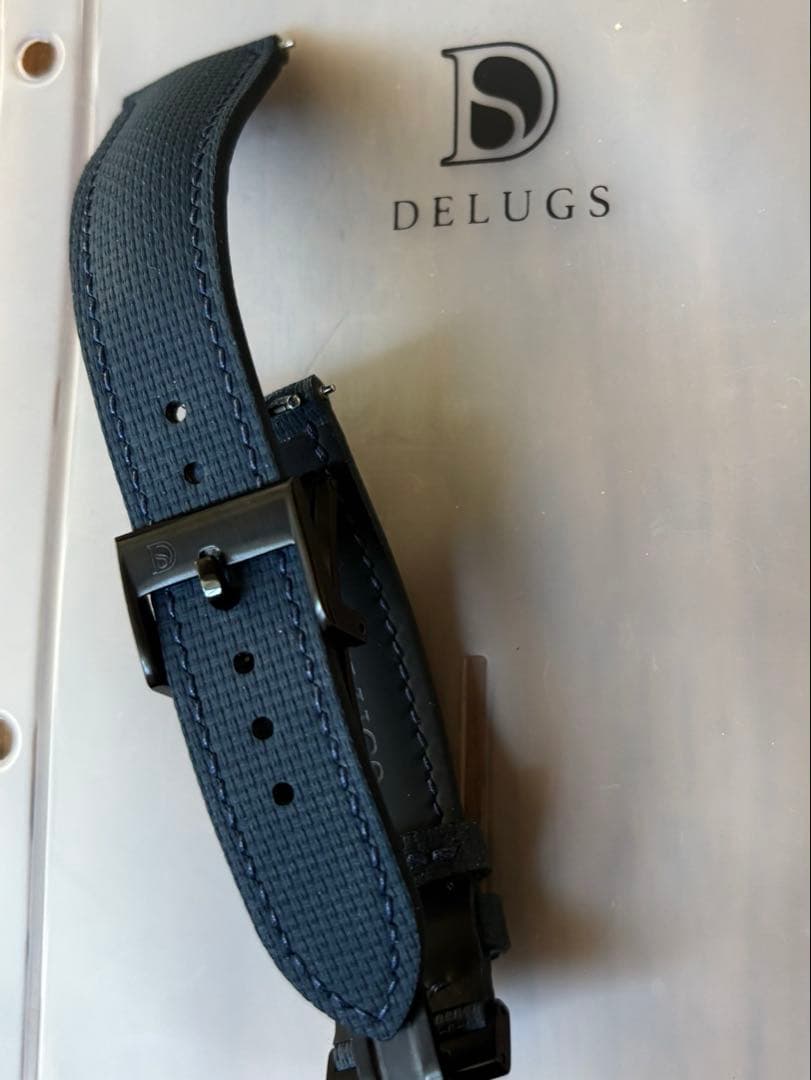 DELUGS ラバーベルト ネイビー 20mm幅 ヴィンテージ トロピカルタイプ ラバーベルト ネイビー 20mm 腕時計