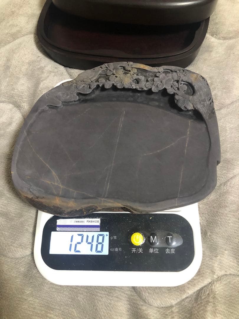 硯 老坑 大西洞 青花 金綫 書道具硯 すずり 端溪硯 水