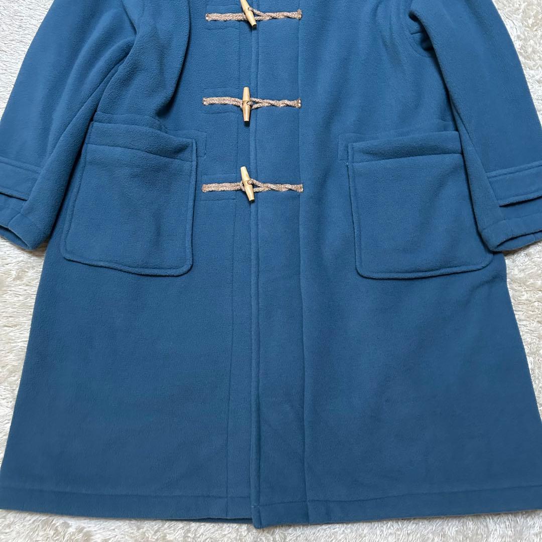着丈112 XL ノーティカ ボア フリース ダッフルコート ブルー ロゴ刺繍