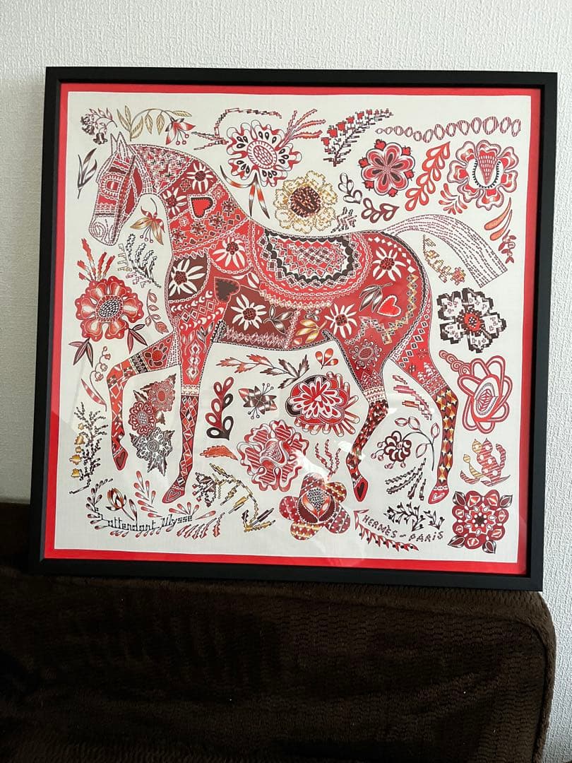 フレーム付き エルメス　額装　インテリア ブランドスカーフをインテリアフレームに☆｜Web eclat（ウェブエクラ）