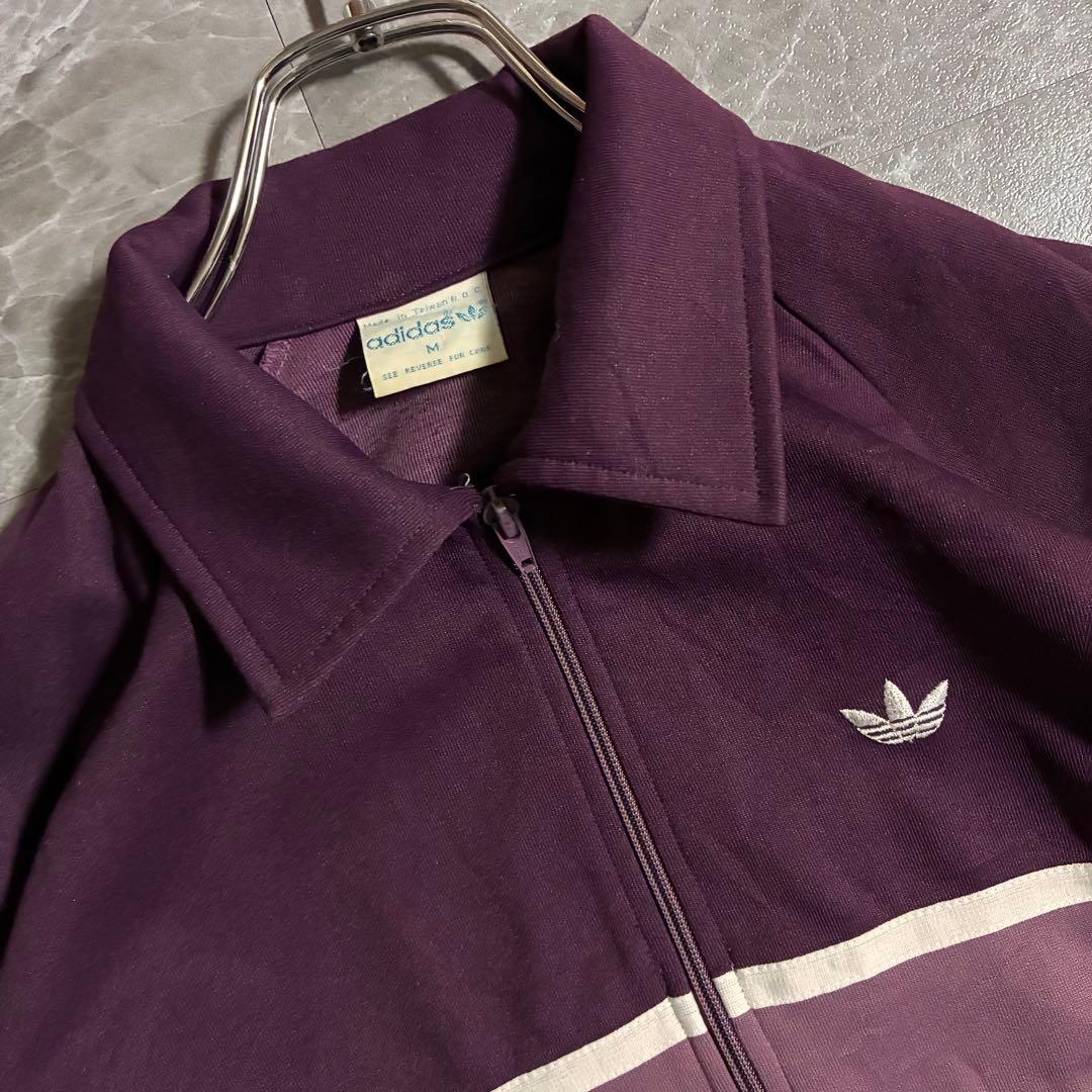 希少】80s adidas トラックジャケット M あずきカラー 刺繍ロゴ - メルカリ