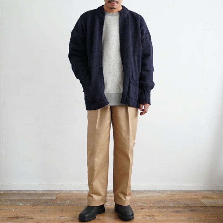 ル トリコチュール ガンジー ジップ カーディガン ブラック サイズ50