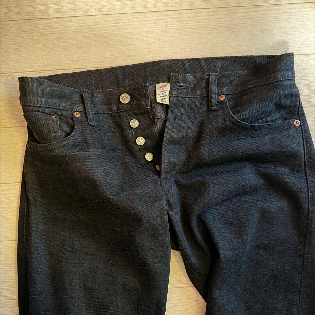 美品 RRL ブラック デニム 30x30 made in USA ダブルアールエル) RRL スリムナロー ジーンズ ブラックコール 30 Slim