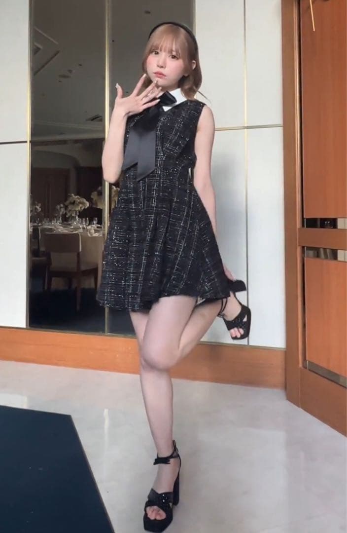 リボンツイードミニワンピース♡XS♡新品・未着用タグ付き♡ミシェル