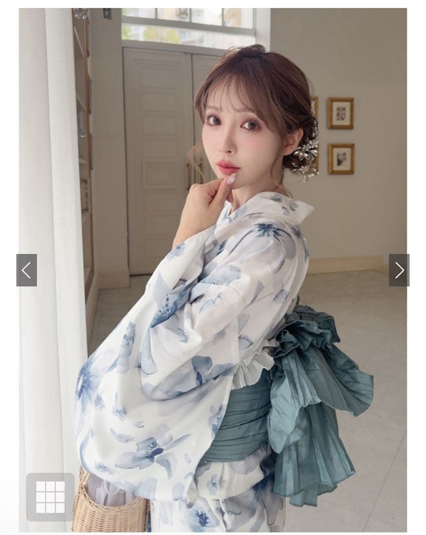 GRL 3点セット2Way水彩花柄浴衣セット fy027 3点セット2Way水彩花柄浴衣セット[fy027] | レディースファッション