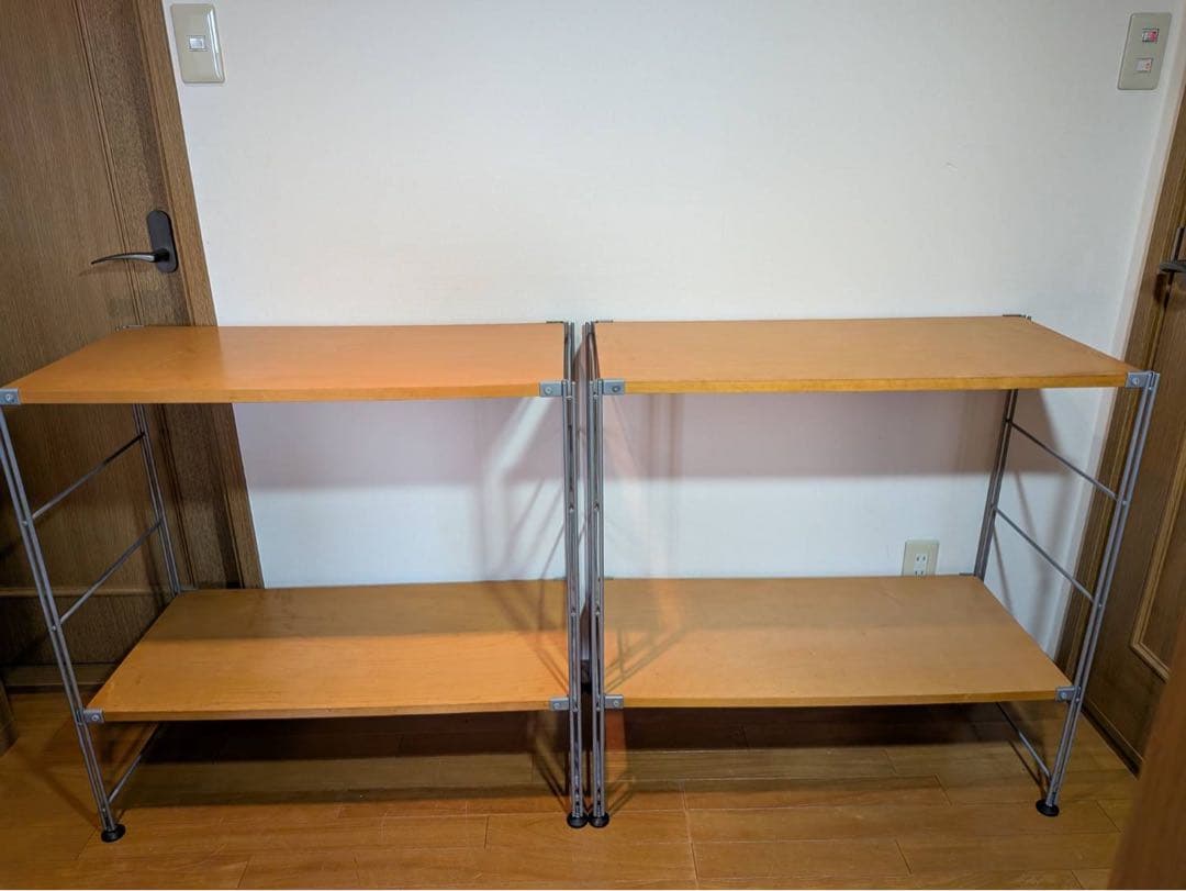 ■送料込■無印良品 スチールユニットシェルフワイド小 棚 衣類収納 グレー スチールユニットシェルフ・スチール棚セット・ワイド・小・ライト