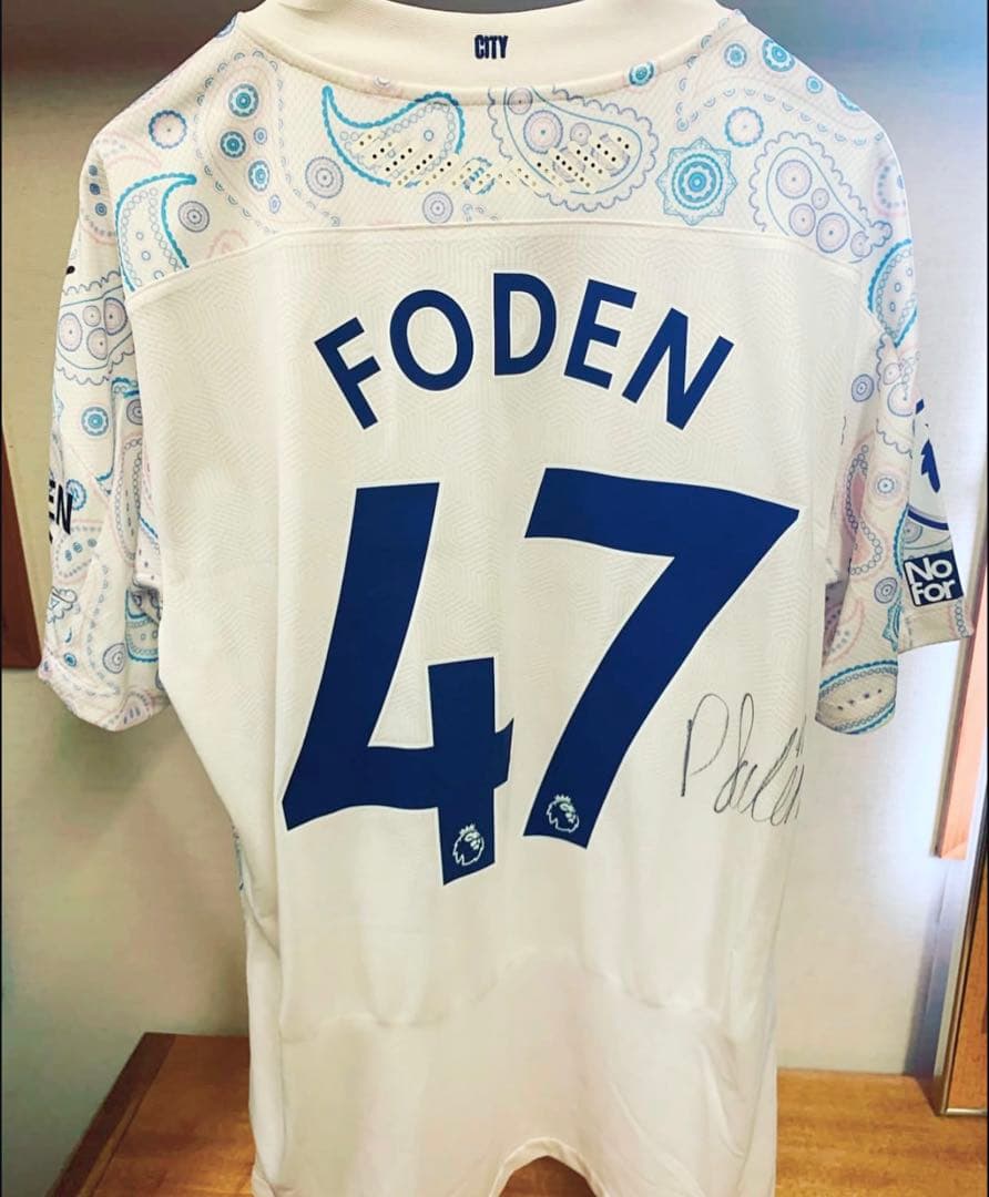 マンチェスターシティ　フォーデン　直筆サイン入り支給品ユニフォーム　証明書付き マンチェスターシティ フォーデン 直筆サイン入り支給品ユニフォーム