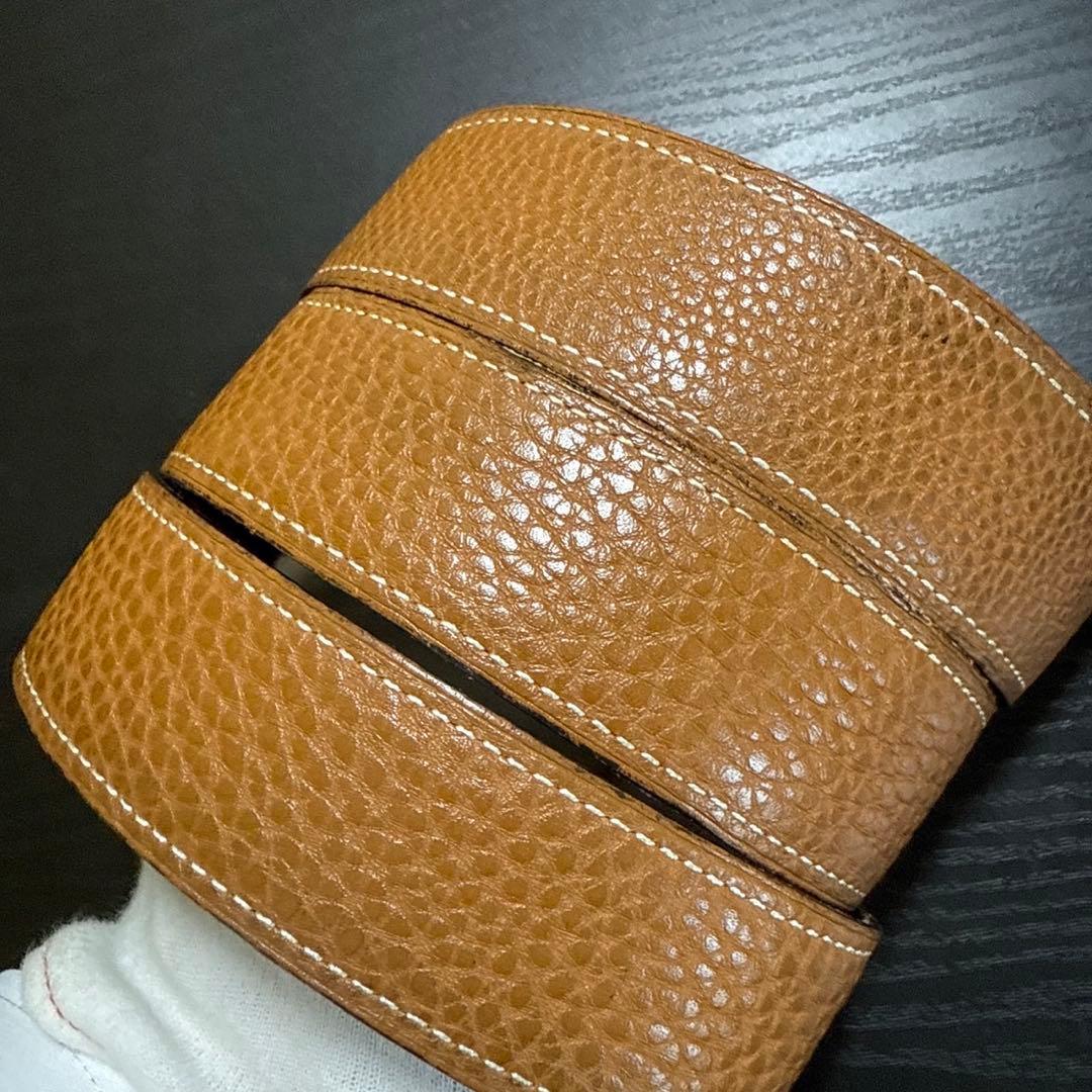 HERMES エルメス アッシュ オ カレリバーシブルベルト85シルバーバックル