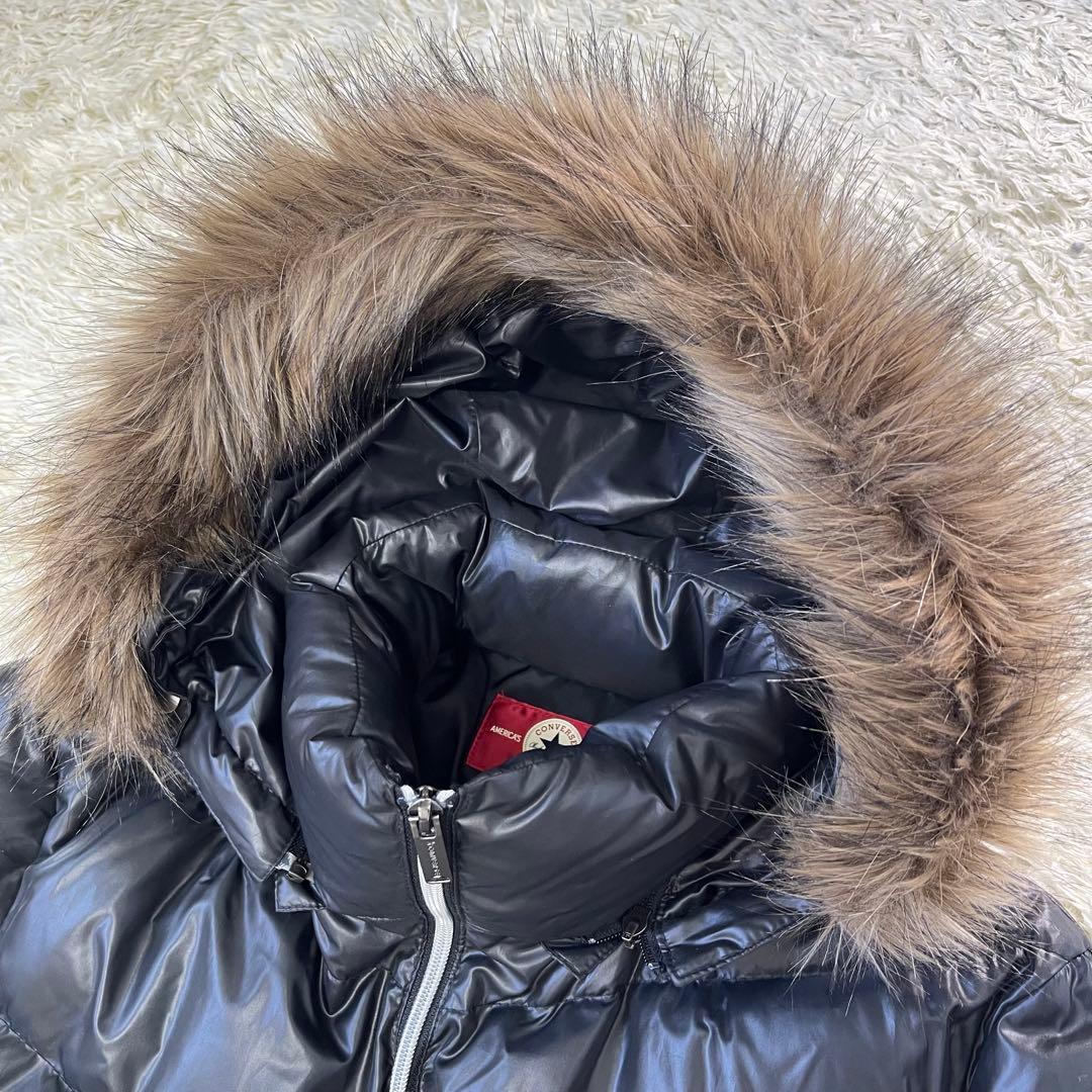 未使用級✨】コンバースメンズダウンジャケットy2kファーフードギャル