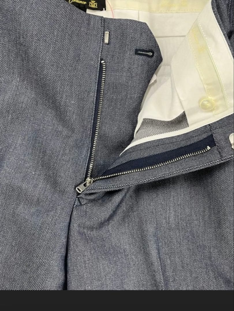 Drawer ウール モヘア RESORT2 スラックス ワイド 美品 40 - パンツ